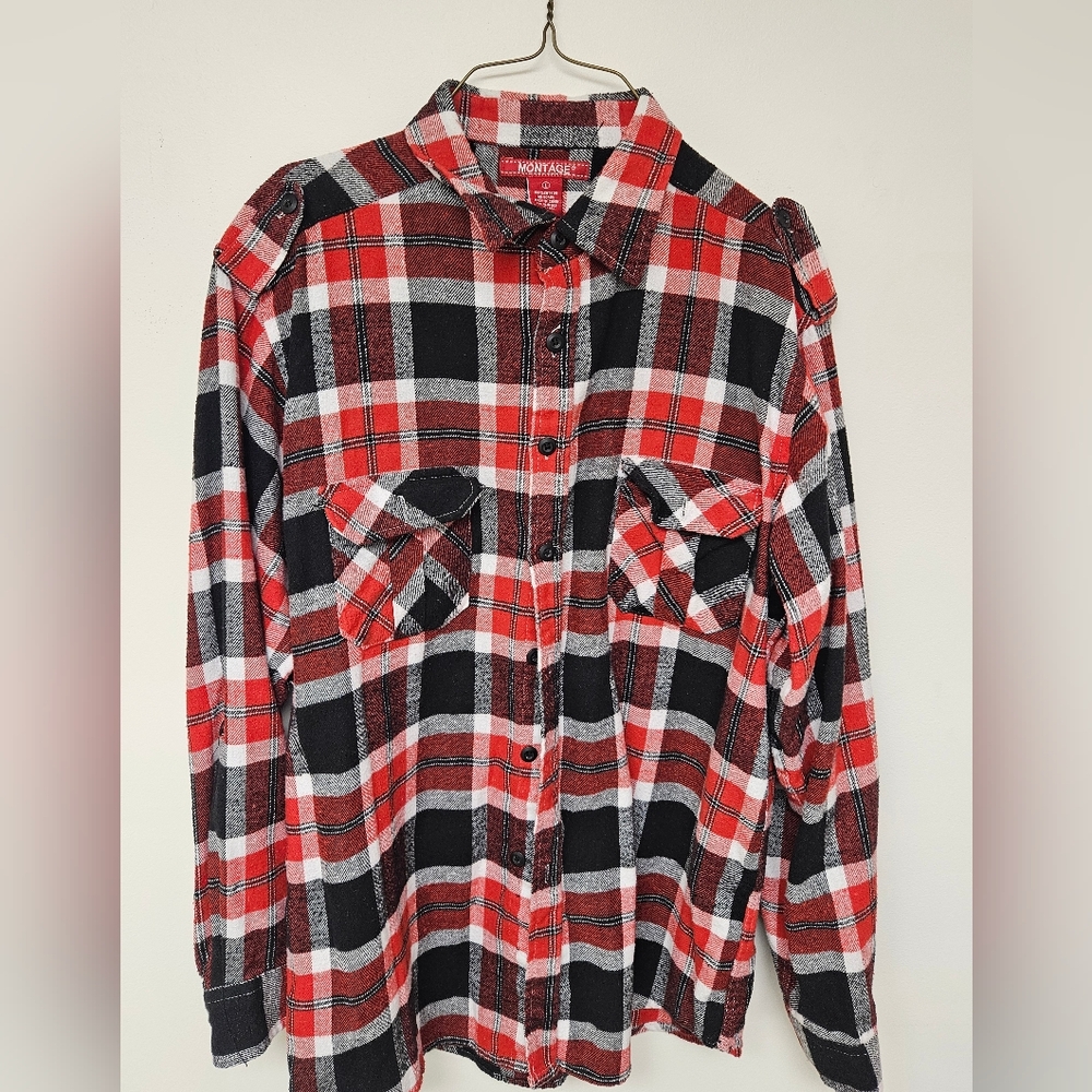 Red and Black Checkered Flannel Men's Shirt
